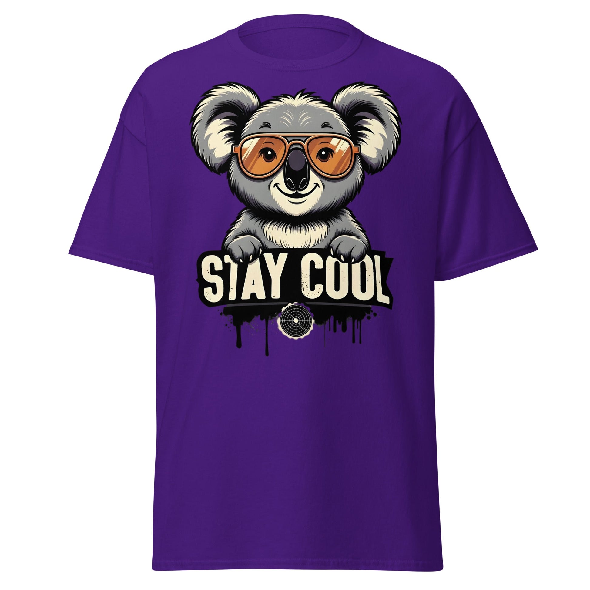 Stay Cool Koala T-Shirt - Funny Sunglasses Koala Graphic Tee - Purple - T-Shirts Online