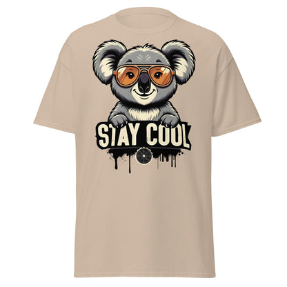 Stay Cool Koala T-Shirt - Funny Sunglasses Koala Graphic Tee - Sand - T-Shirts Online