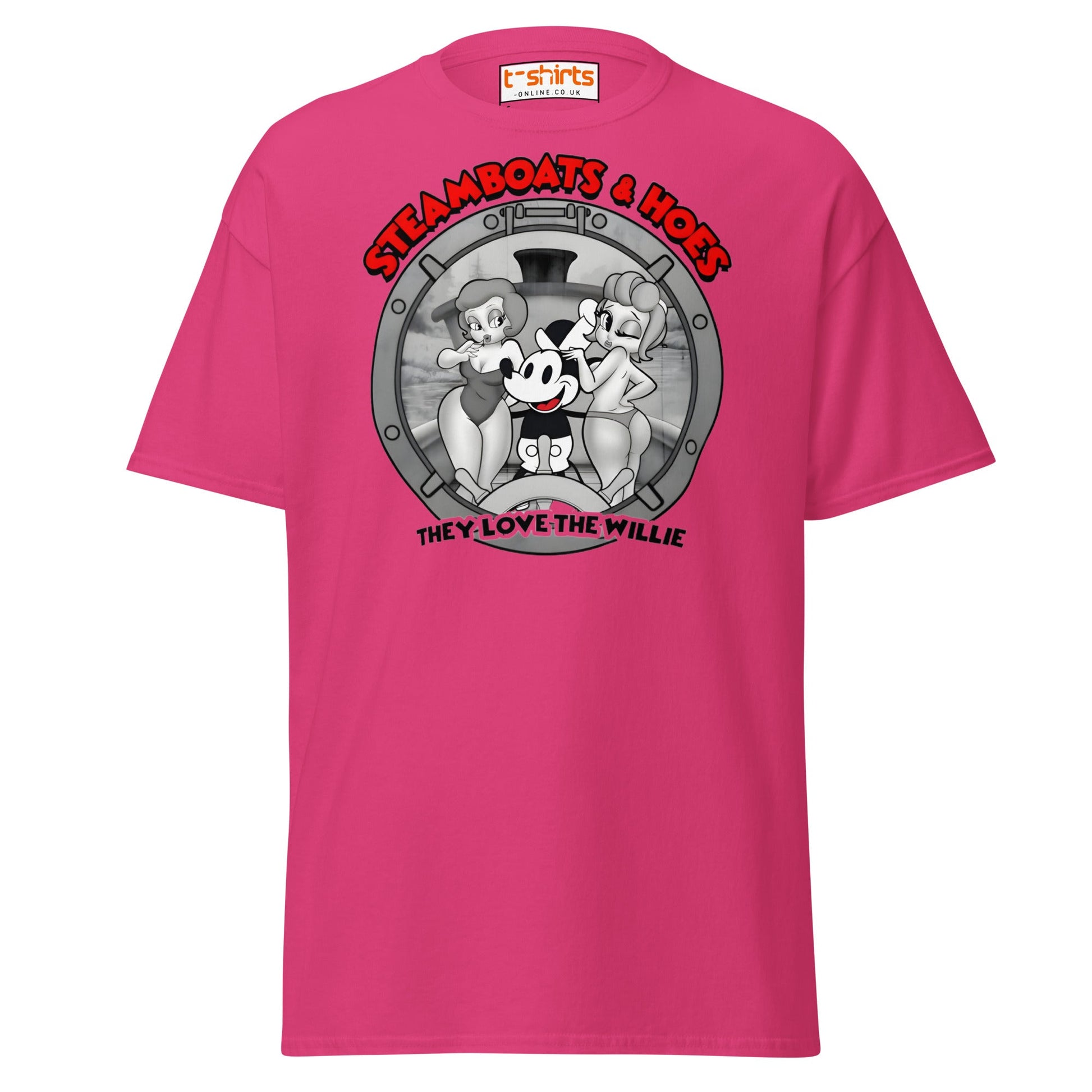 Steamboats & Hoes T-Shirt | Funny Retro Cartoon Tee - Heliconia - T-Shirts Online
