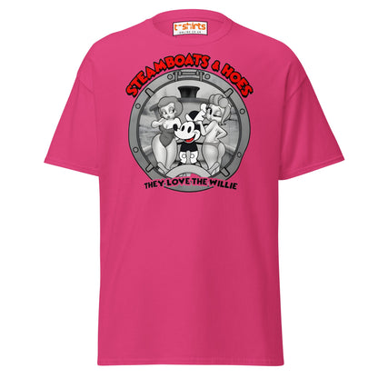 Steamboats & Hoes T-Shirt | Funny Retro Cartoon Tee - Heliconia - T-Shirts Online