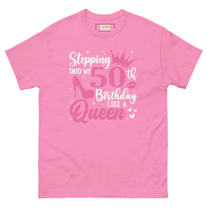 Stepping into my 50's | 50th Birthday Shirt - Azalea - T-Shirts Online