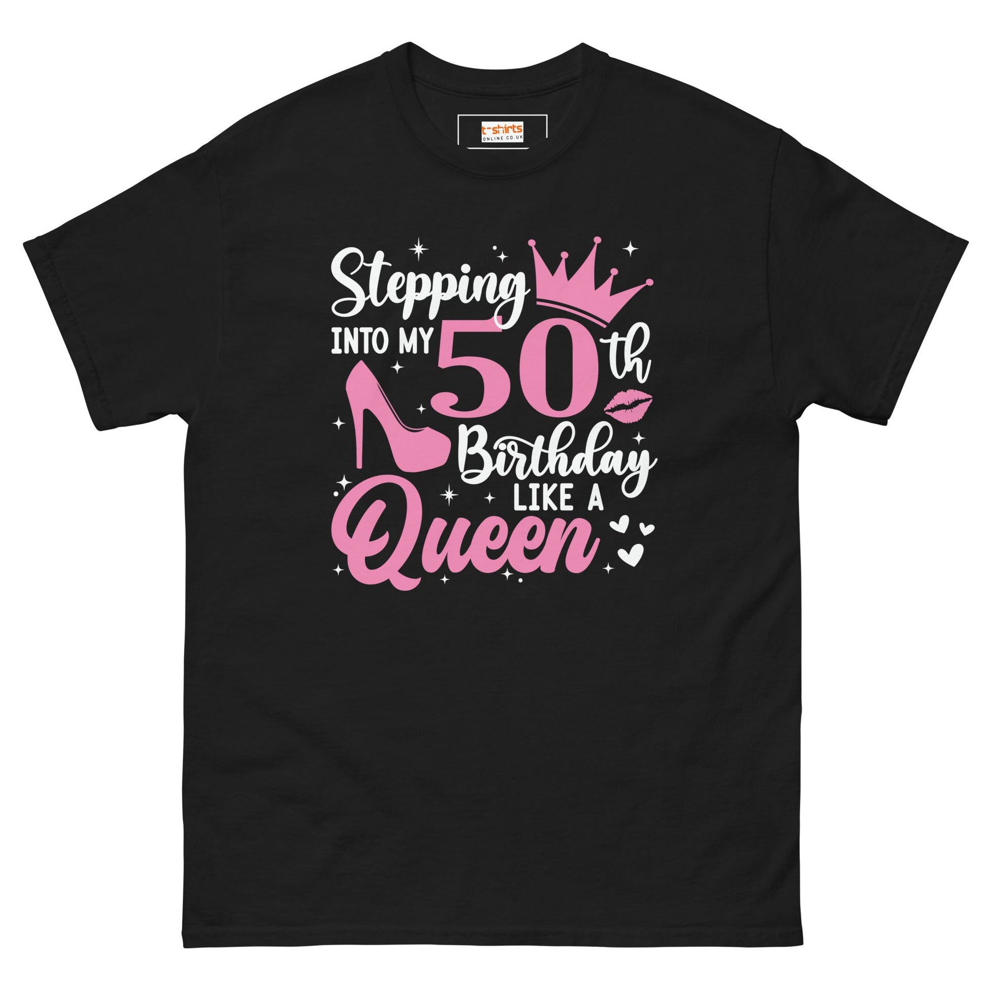 Stepping into my 50's | 50th Birthday Shirt - Black - T-Shirts Online