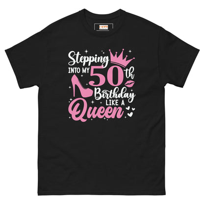 Stepping into my 50's | 50th Birthday Shirt - Black - T-Shirts Online