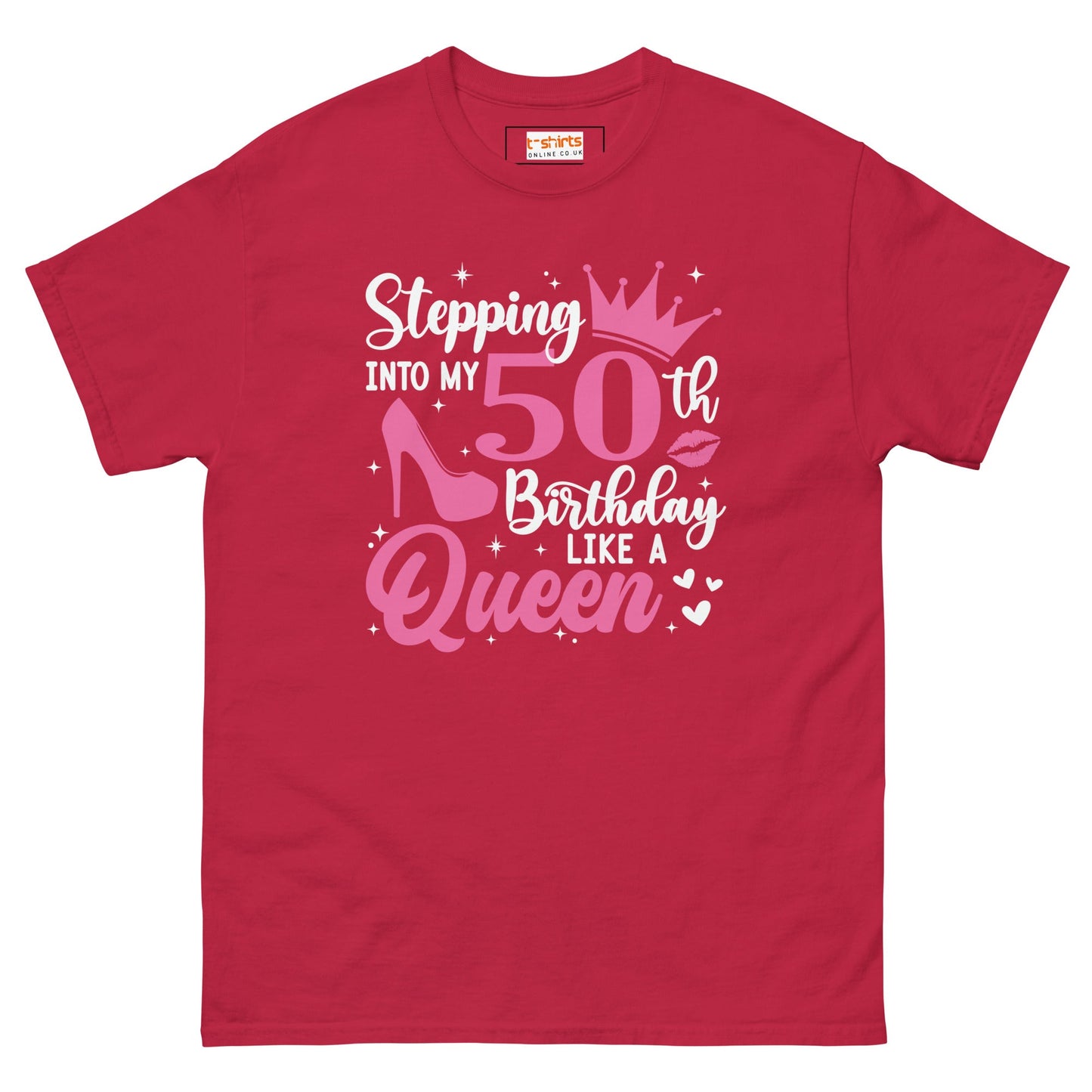 Stepping into my 50's | 50th Birthday Shirt - Cardinal - T-Shirts Online