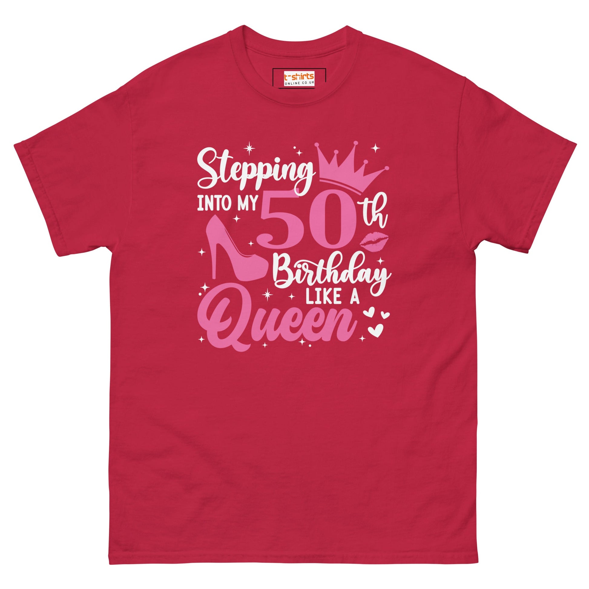 Stepping into my 50's | 50th Birthday Shirt - Cardinal - T-Shirts Online