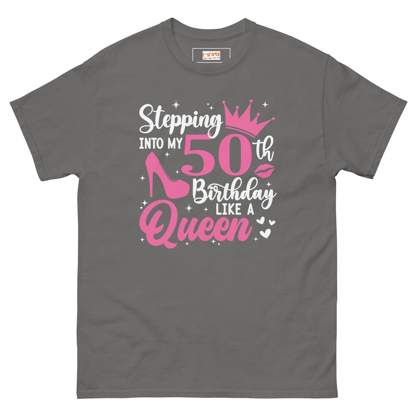 Stepping into my 50's | 50th Birthday Shirt - Charcoal - T-Shirts Online
