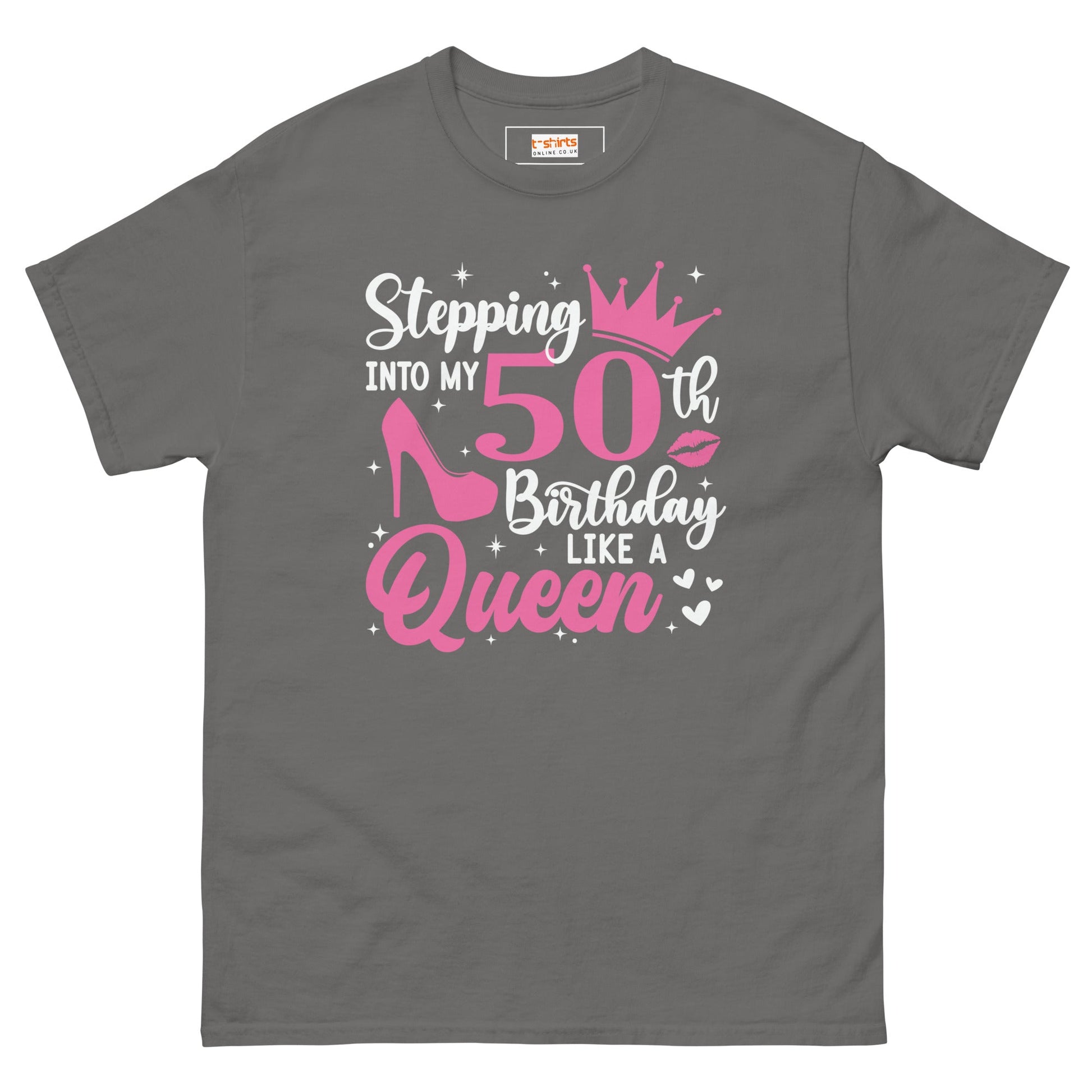 Stepping into my 50's | 50th Birthday Shirt - Charcoal - T-Shirts Online