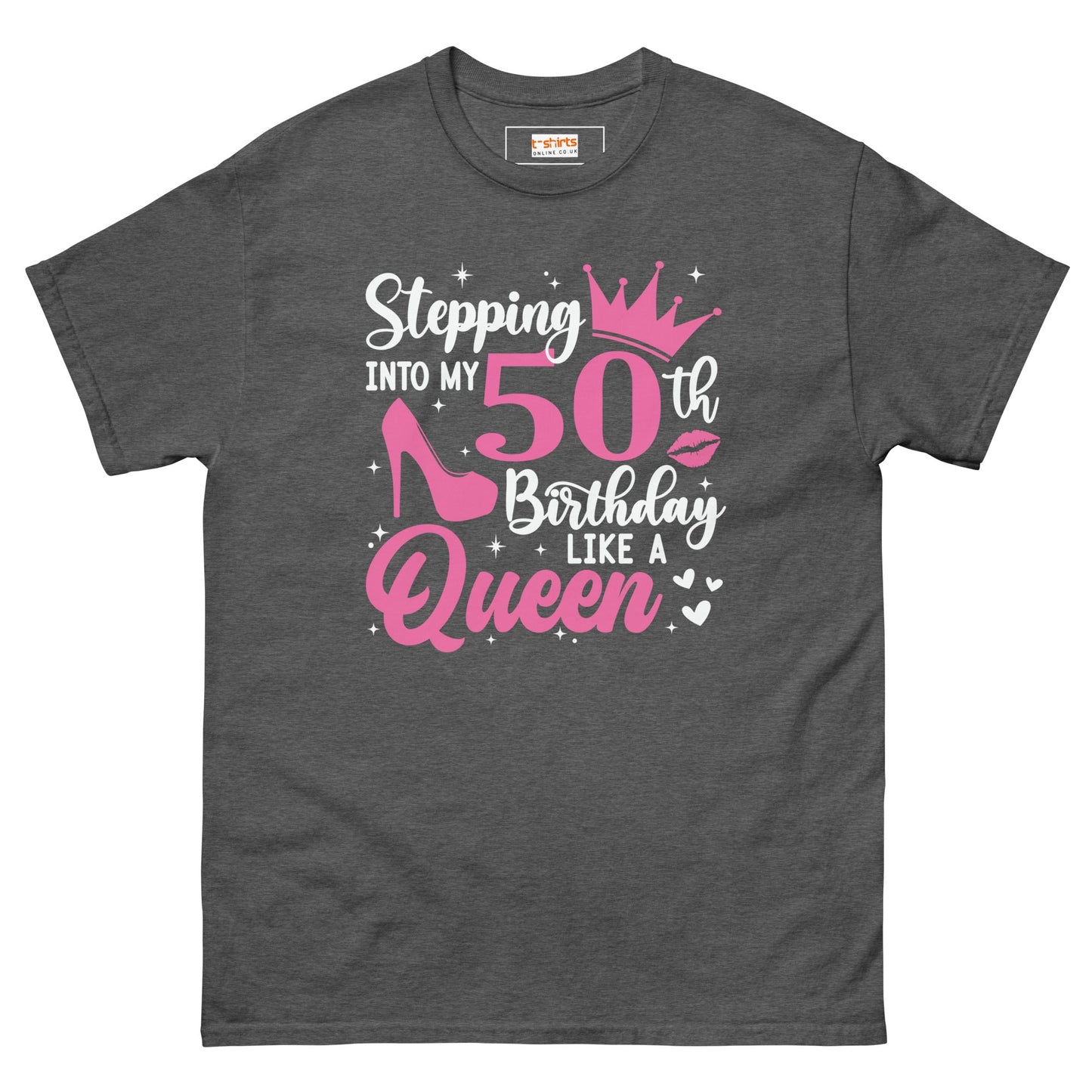 Stepping into my 50's | 50th Birthday Shirt - Dark Heather - T-Shirts Online