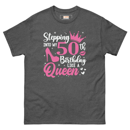 Stepping into my 50's | 50th Birthday Shirt - Dark Heather - T-Shirts Online