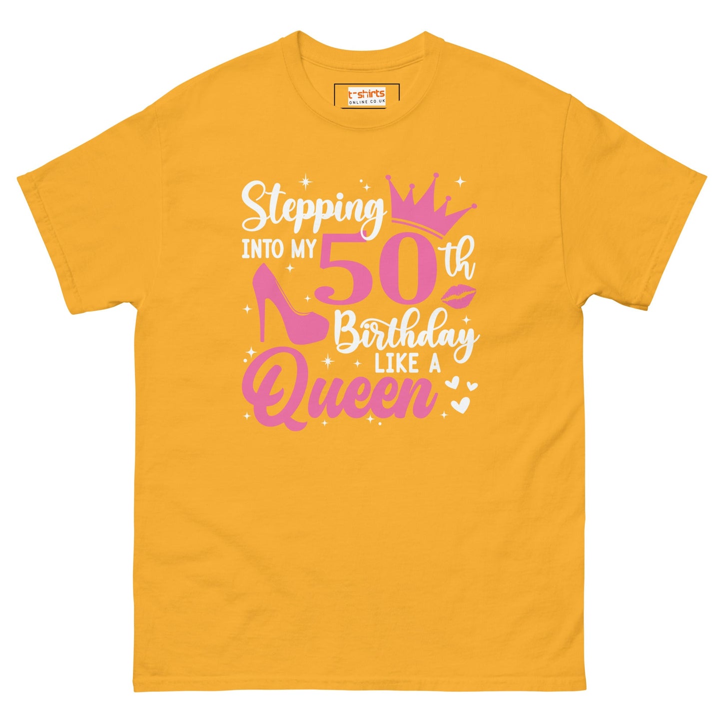 Stepping into my 50's | 50th Birthday Shirt - Gold - T-Shirts Online