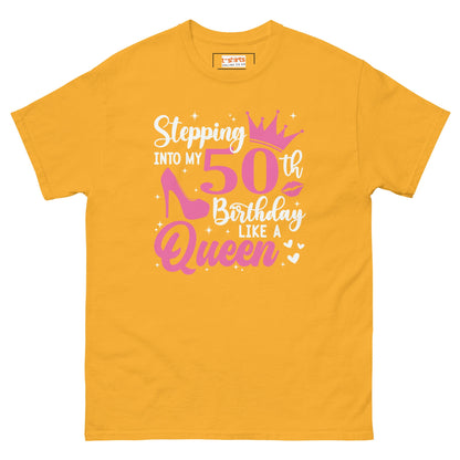 Stepping into my 50's | 50th Birthday Shirt - Gold - T-Shirts Online