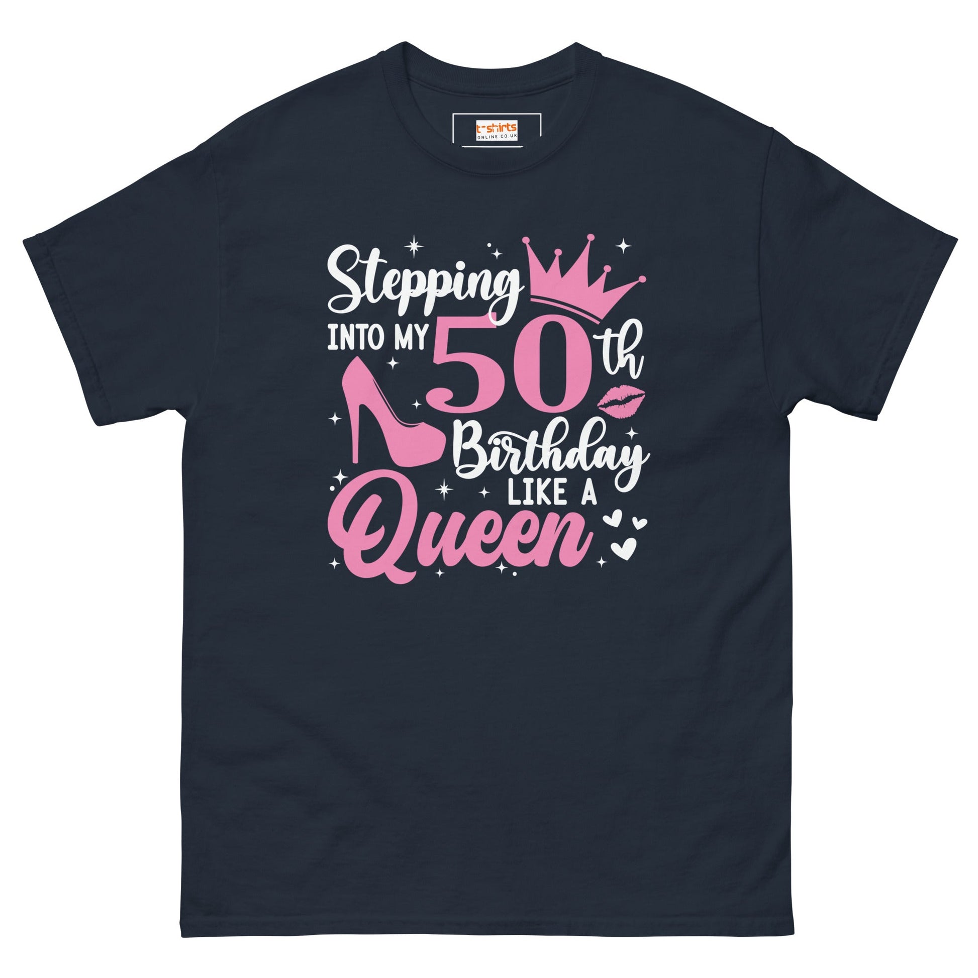 Stepping into my 50's | 50th Birthday Shirt - Navy - T-Shirts Online