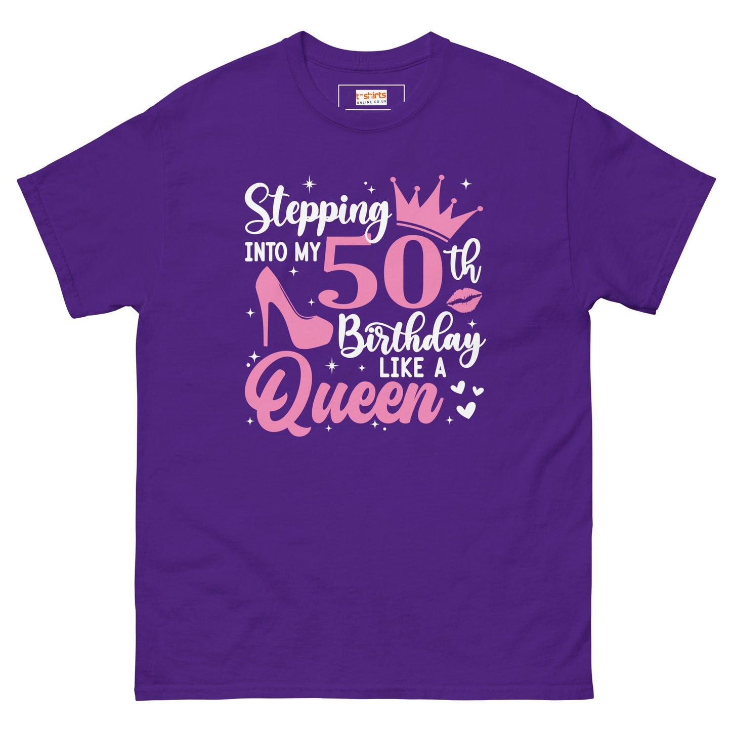 Stepping into my 50's | 50th Birthday Shirt - Purple - T-Shirts Online