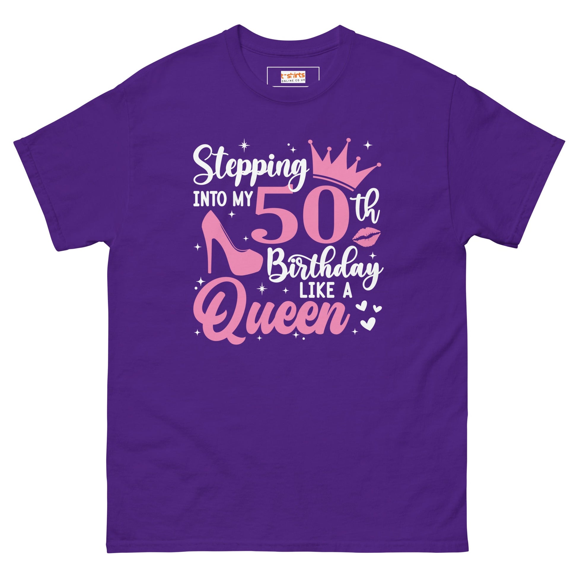 Stepping into my 50's | 50th Birthday Shirt - Purple - T-Shirts Online
