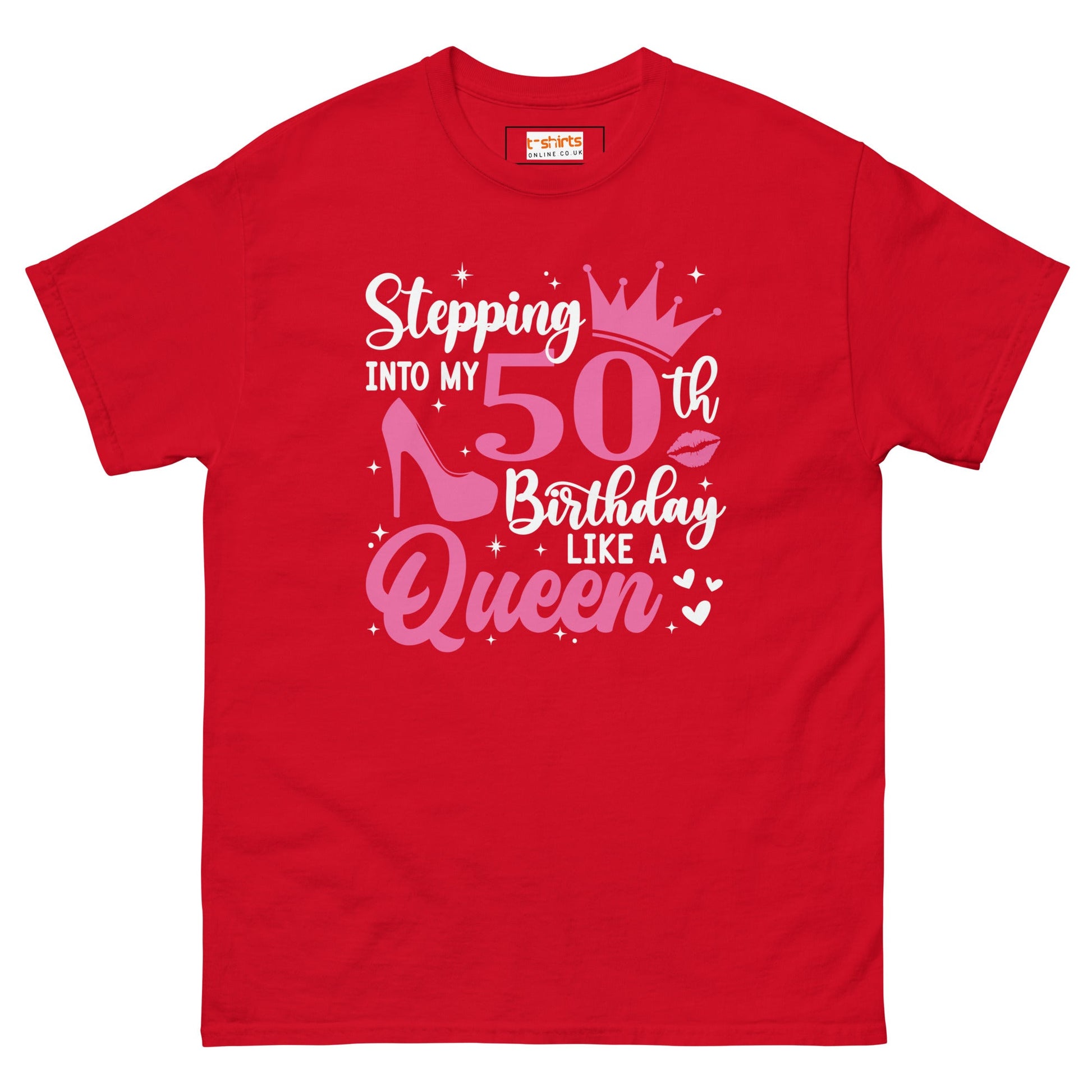Stepping into my 50's | 50th Birthday Shirt - Red - T-Shirts Online