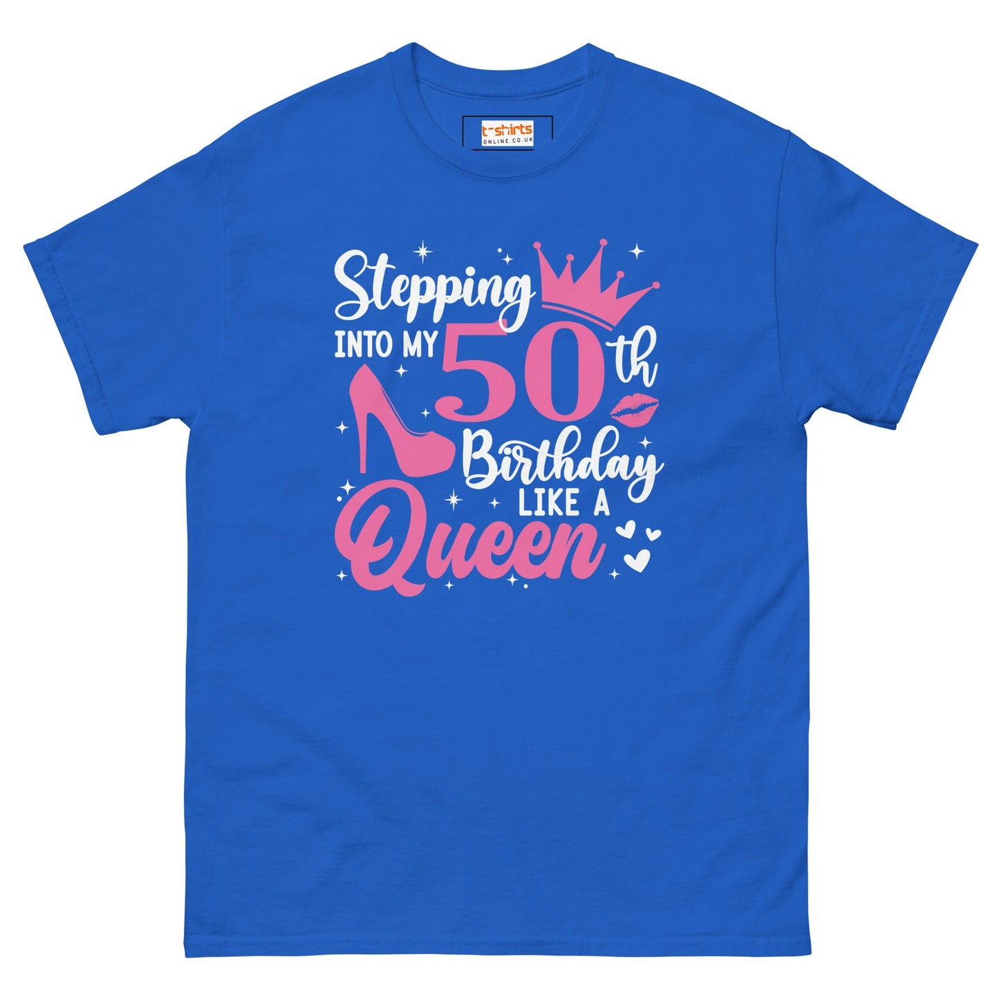 Stepping into my 50's | 50th Birthday Shirt - Royal - T-Shirts Online