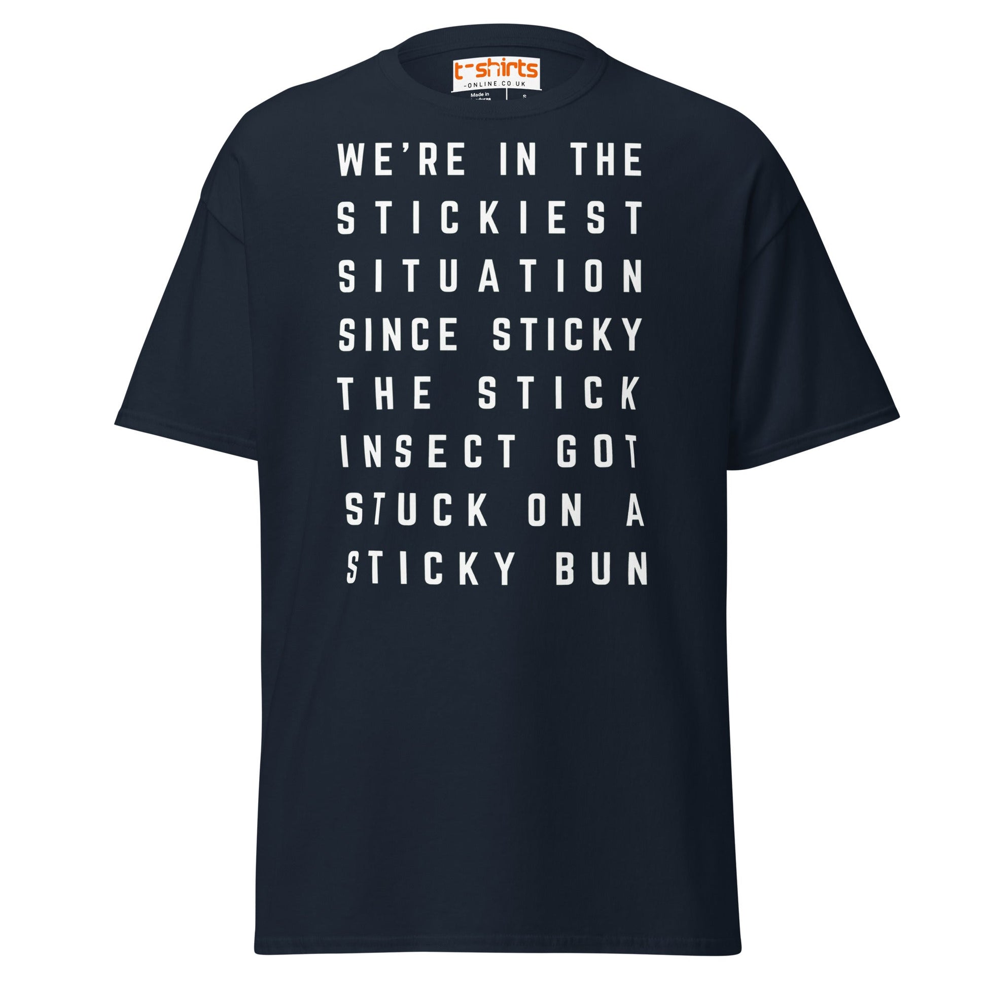 Stickiest Situation T-Shirt – Funny Quote Humor Tee - Navy - T-Shirts Online