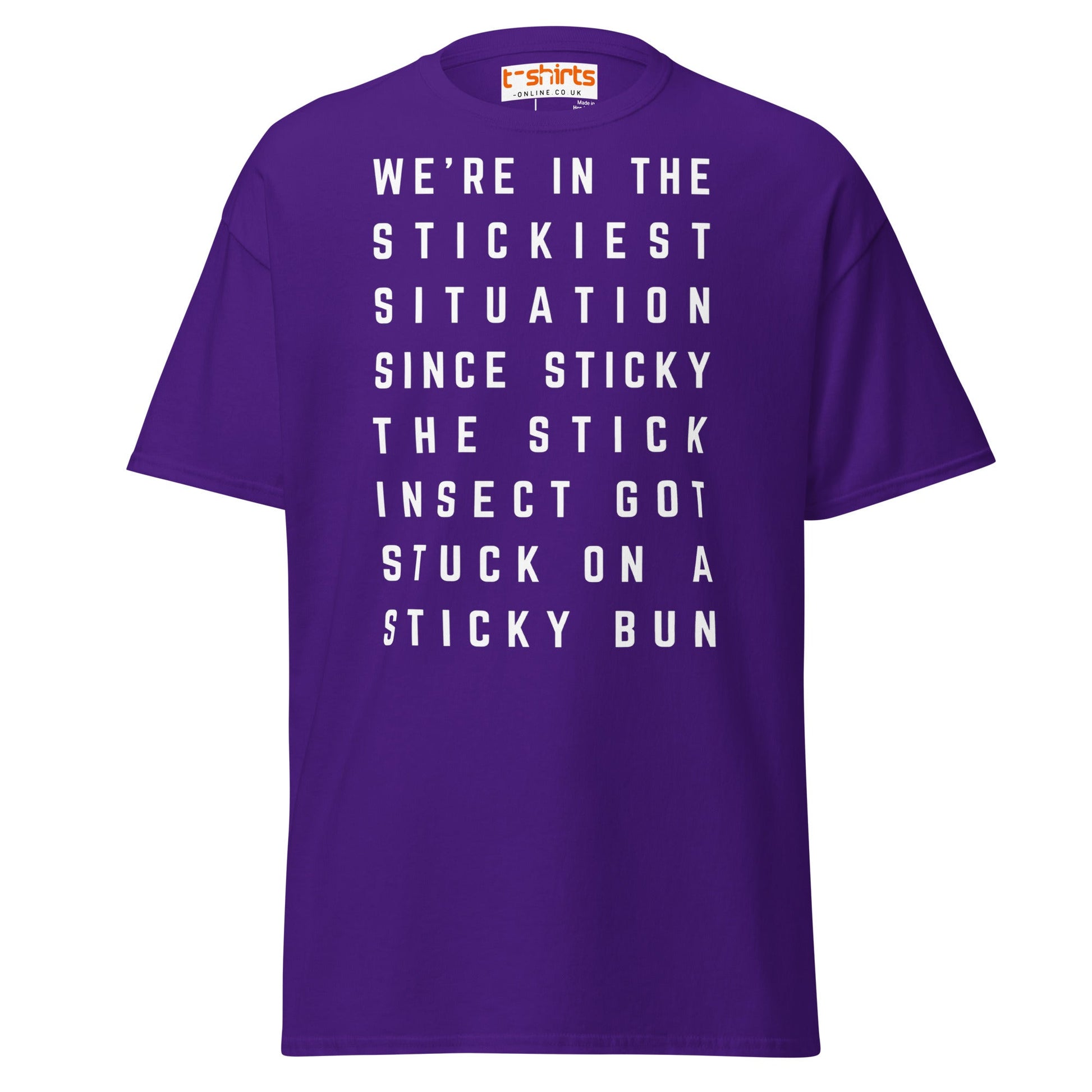 Stickiest Situation T-Shirt – Funny Quote Humor Tee - Purple - T-Shirts Online