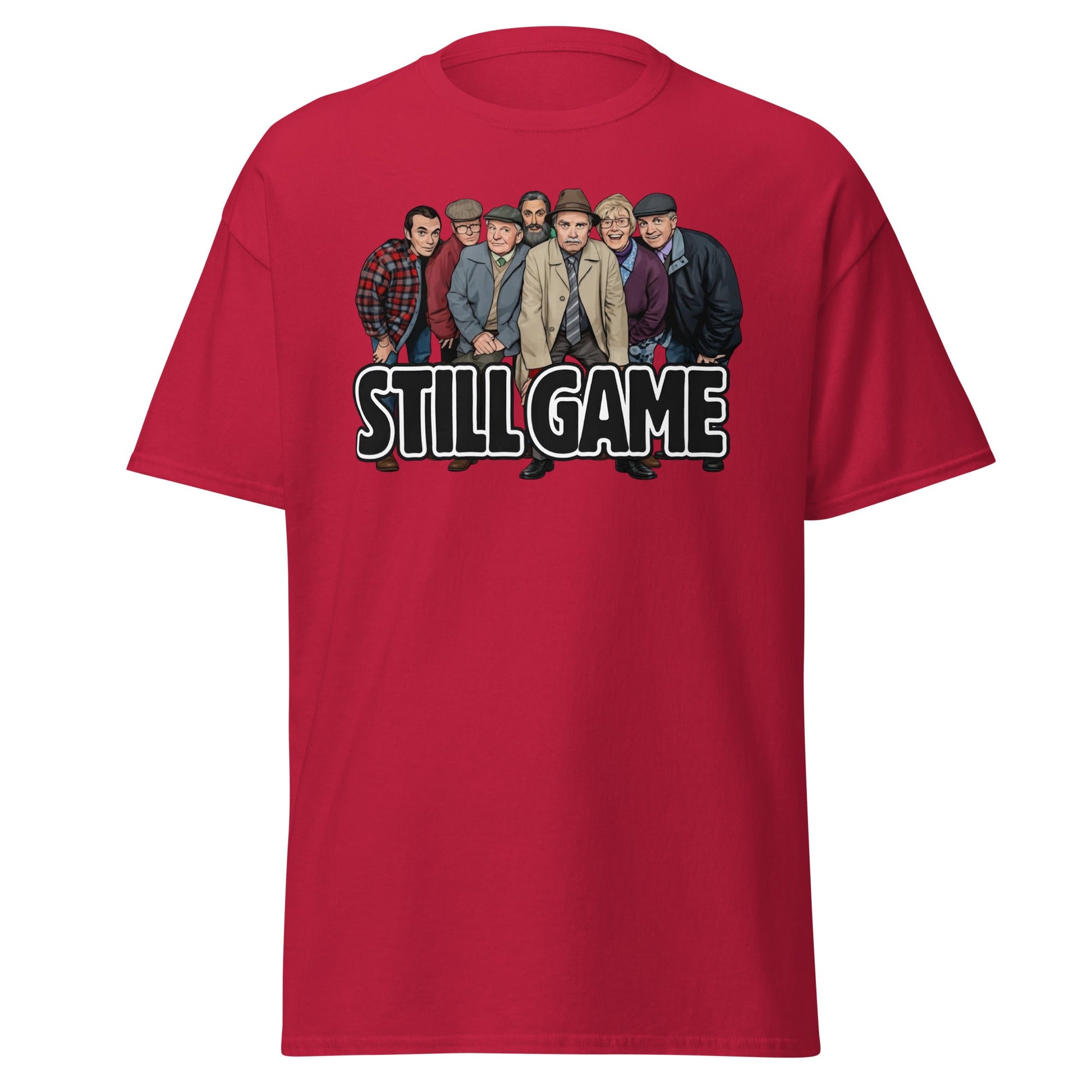 Still Game Cast Cartoon T-Shirt | Funny Scottish Comedy Tee - Cardinal - T-Shirts Online