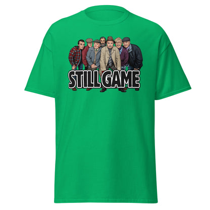 Still Game Cast Cartoon T-Shirt | Funny Scottish Comedy Tee - Irish Green - T-Shirts Online