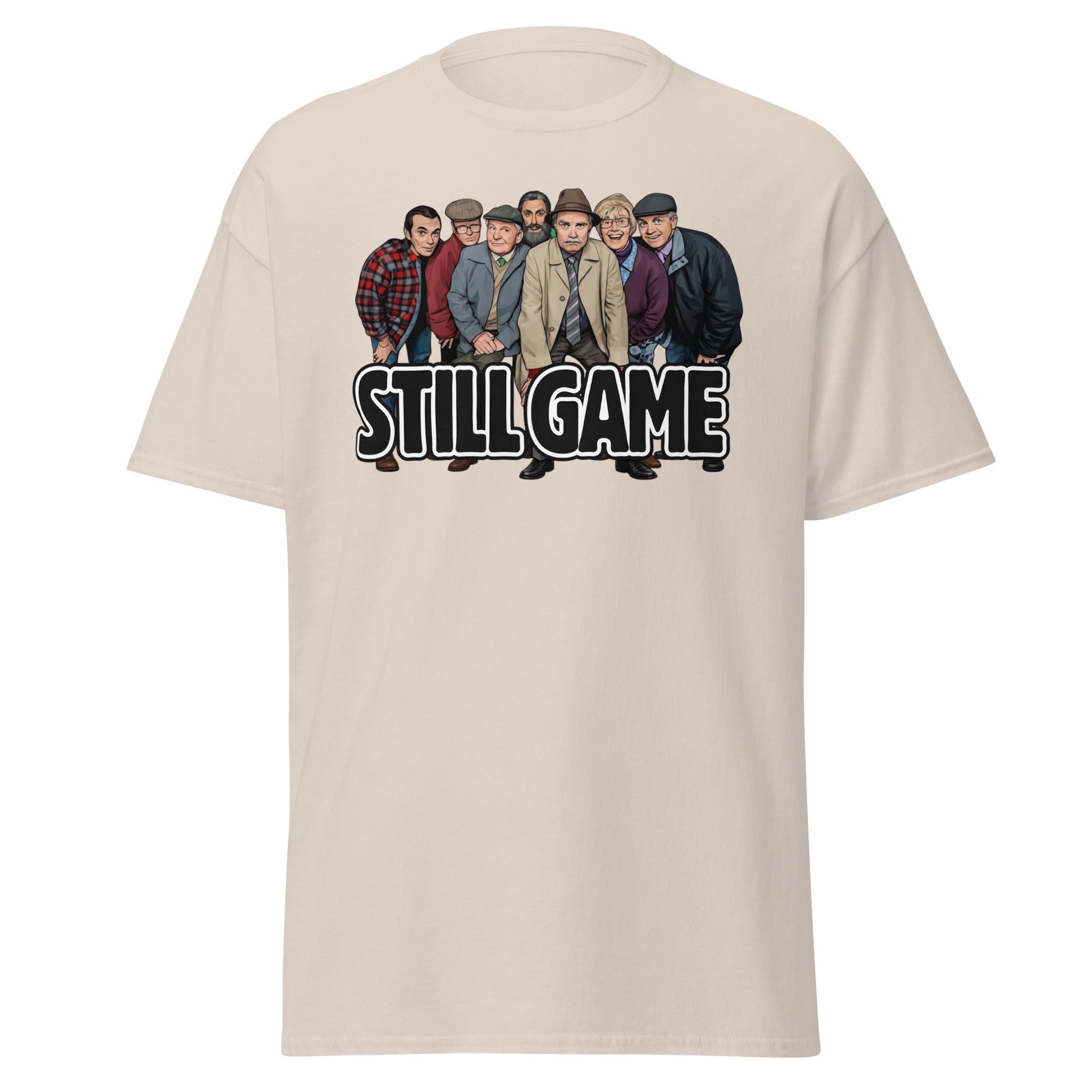 Still Game Cast Cartoon T-Shirt | Funny Scottish Comedy Tee - Natural - T-Shirts Online