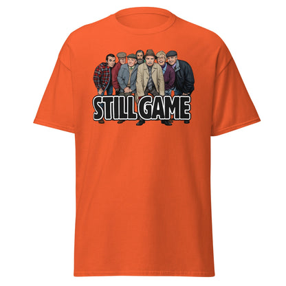 Still Game Cast Cartoon T-Shirt | Funny Scottish Comedy Tee - Orange - T-Shirts Online