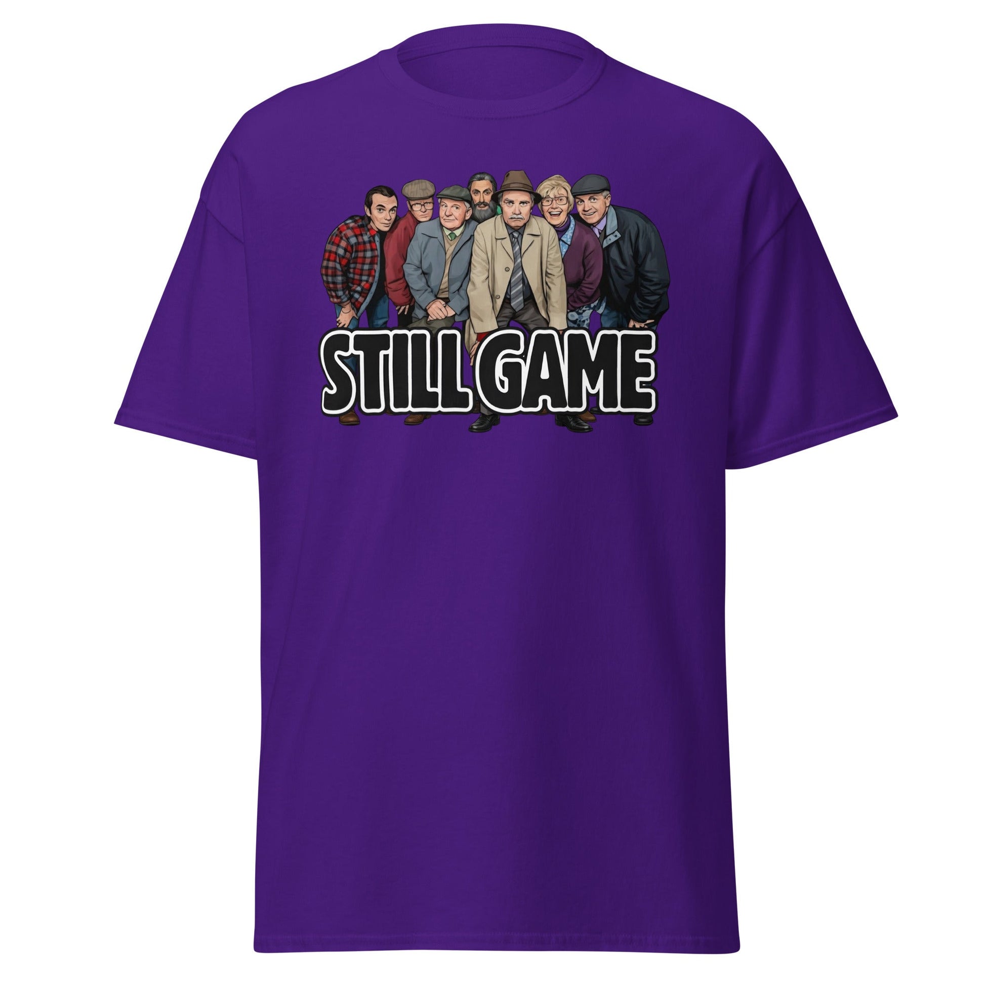 Still Game Cast Cartoon T-Shirt | Funny Scottish Comedy Tee - Purple - T-Shirts Online