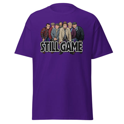 Still Game Cast Cartoon T-Shirt | Funny Scottish Comedy Tee - Purple - T-Shirts Online