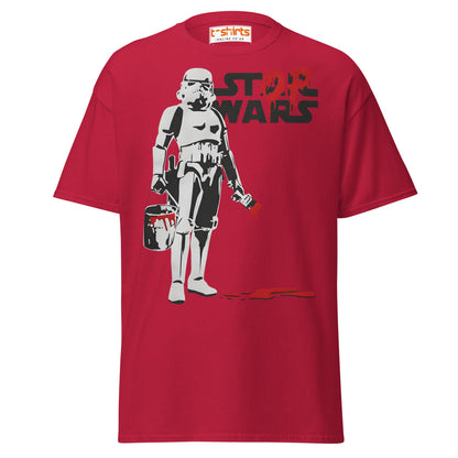 Stop Wars T-Shirt | Peaceful Rebel Street Art Tee - Cardinal - T-Shirts Online