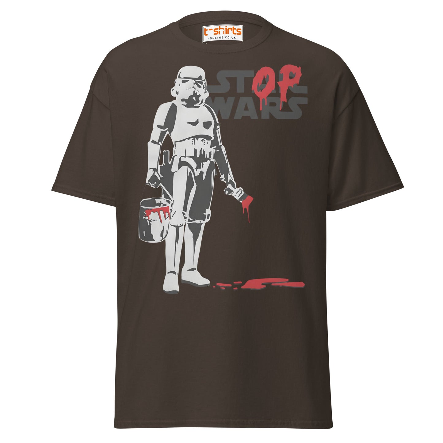 Stop Wars T-Shirt | Peaceful Rebel Street Art Tee - Dark Chocolate - T-Shirts Online