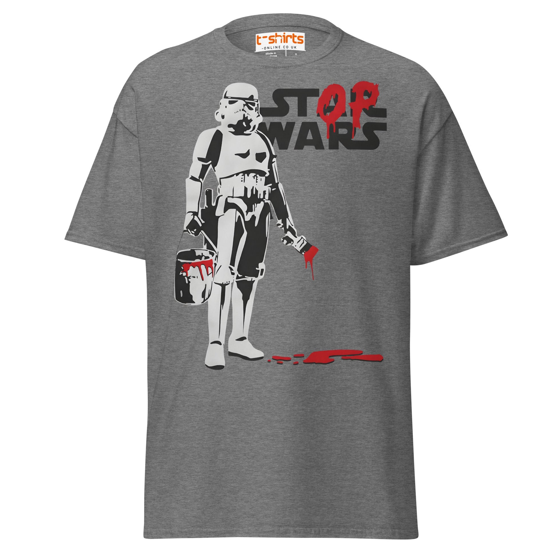 Stop Wars T-Shirt | Peaceful Rebel Street Art Tee - Graphite Heather - T-Shirts Online