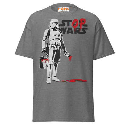 Stop Wars T-Shirt | Peaceful Rebel Street Art Tee - Graphite Heather - T-Shirts Online