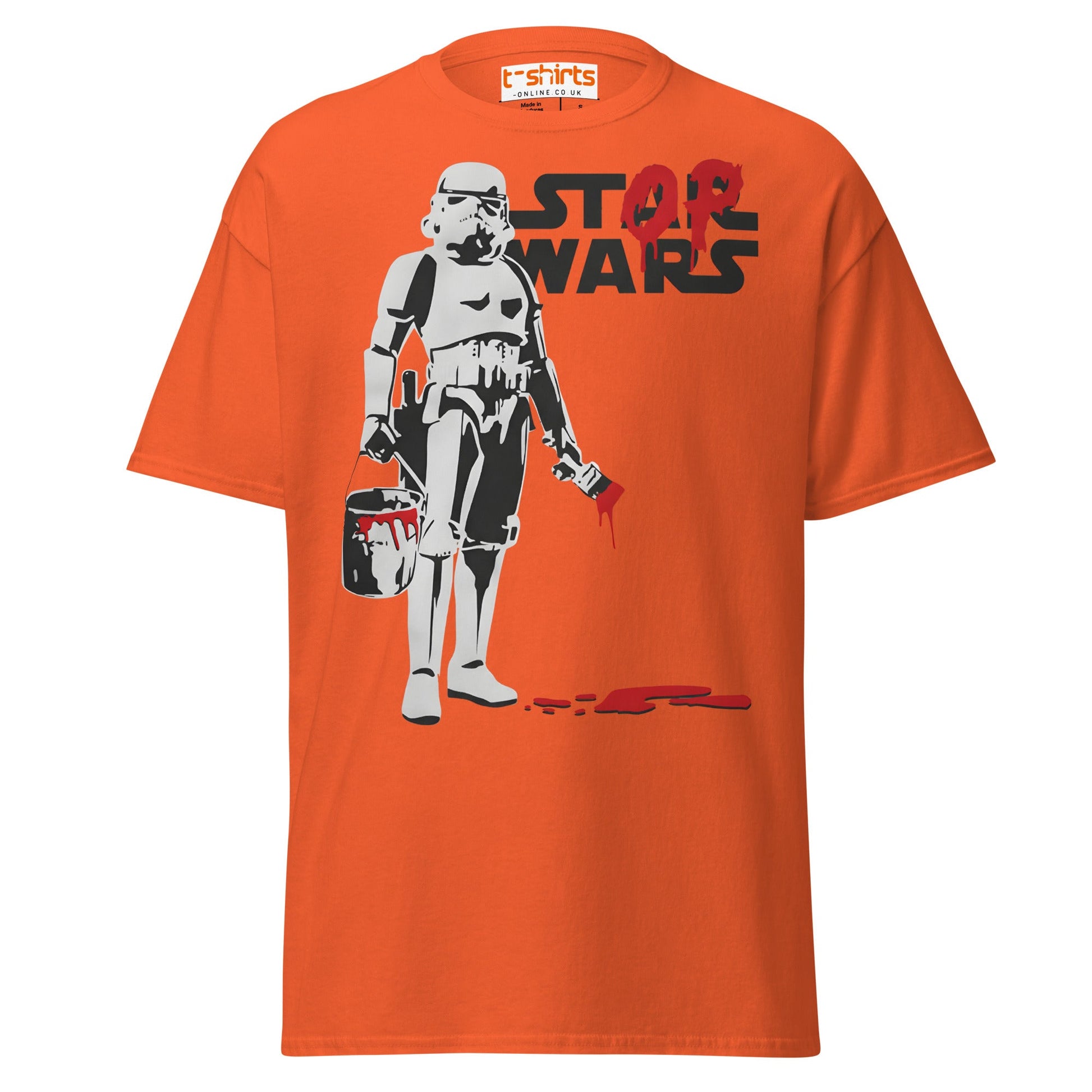 Stop Wars T-Shirt | Peaceful Rebel Street Art Tee - Orange - T-Shirts Online