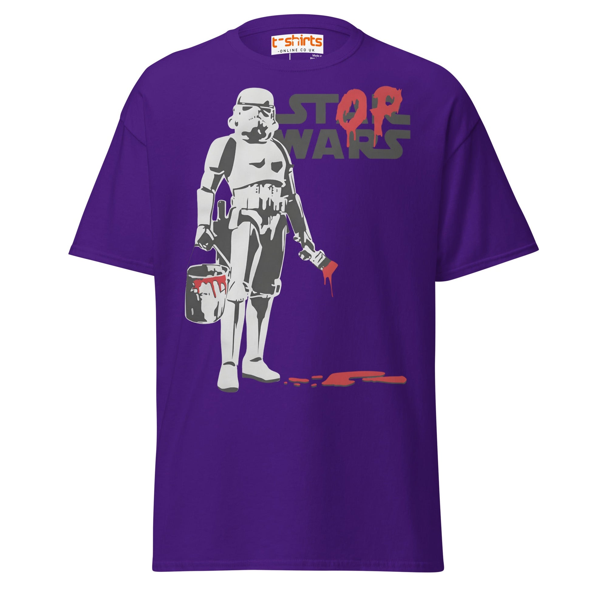 Stop Wars T-Shirt | Peaceful Rebel Street Art Tee - Purple - T-Shirts Online