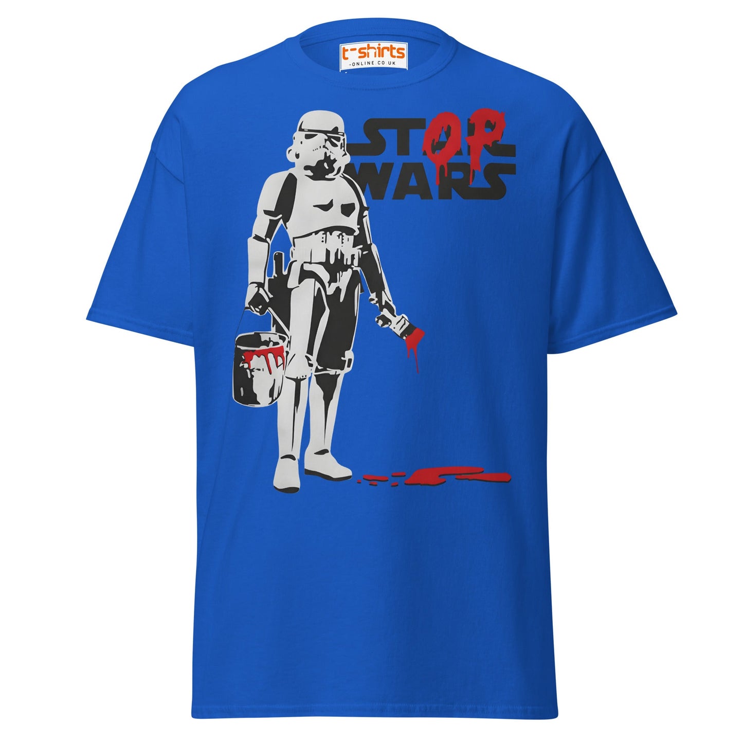 Stop Wars T-Shirt | Peaceful Rebel Street Art Tee - Royal - T-Shirts Online