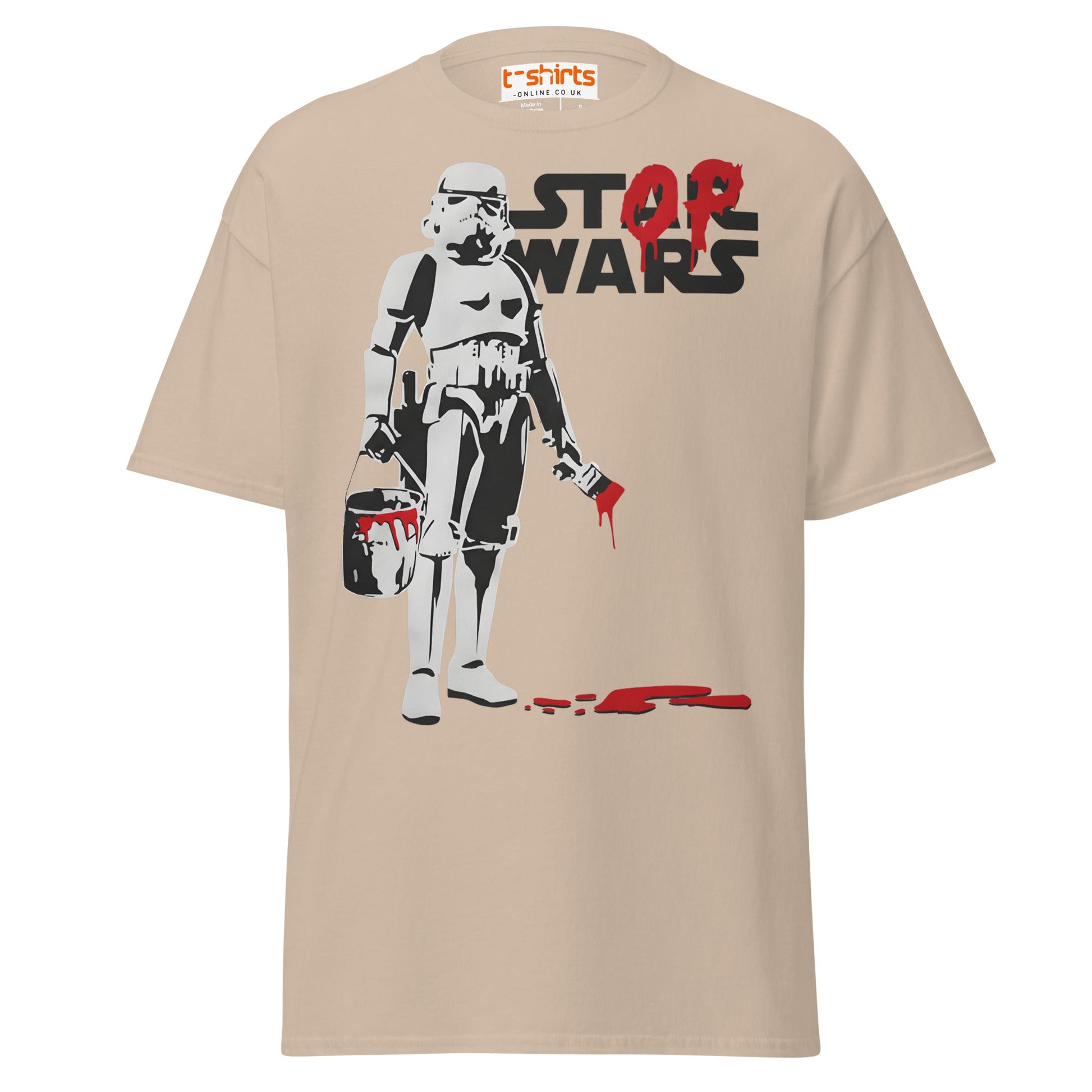 Stop Wars T-Shirt | Peaceful Rebel Street Art Tee - Sand - T-Shirts Online