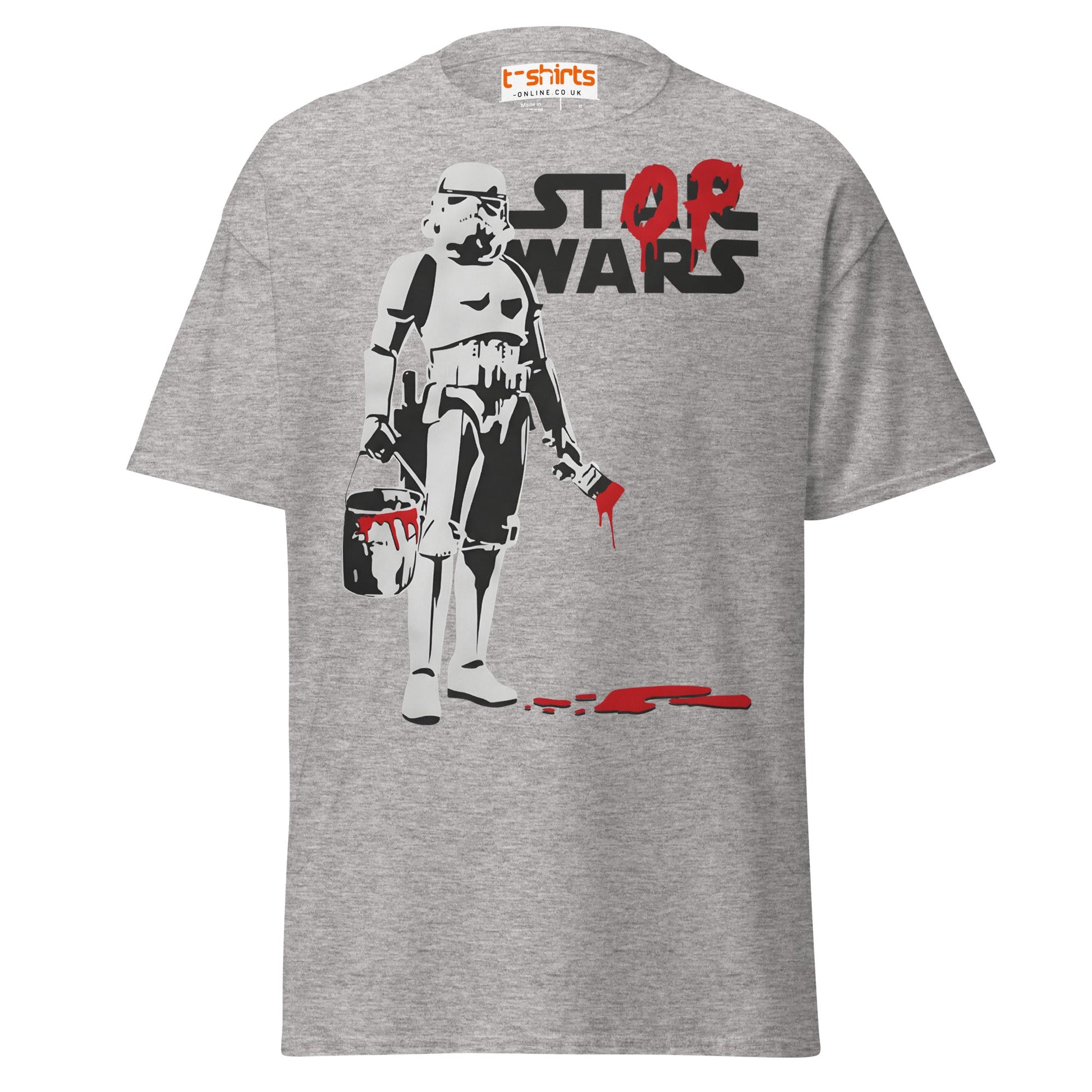 Stop Wars T-Shirt | Peaceful Rebel Street Art Tee - Sport Grey - T-Shirts Online