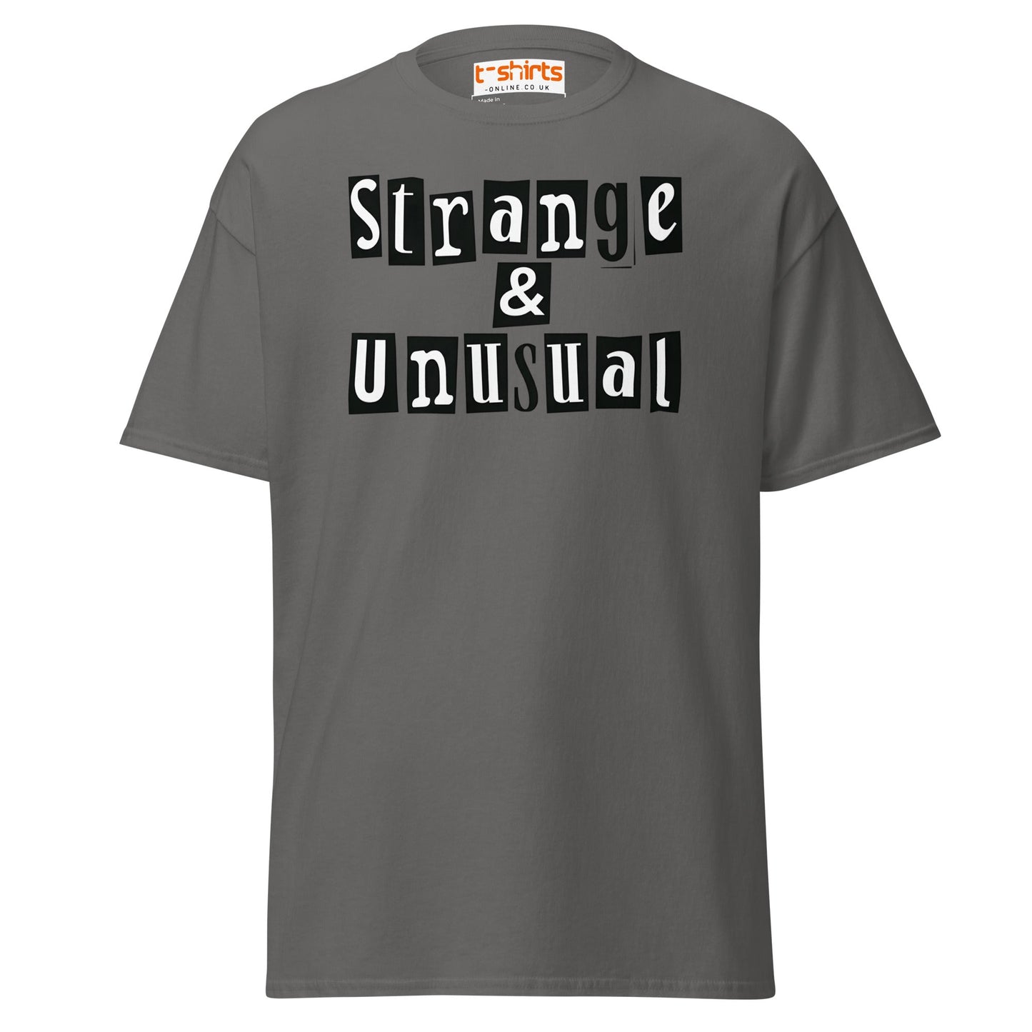 Strange & Unusual T-Shirt – Gothic Quirky Quote Tee - Charcoal - T-Shirts Online