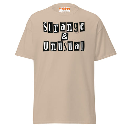 Strange & Unusual T-Shirt – Gothic Quirky Quote Tee - Sand - T-Shirts Online
