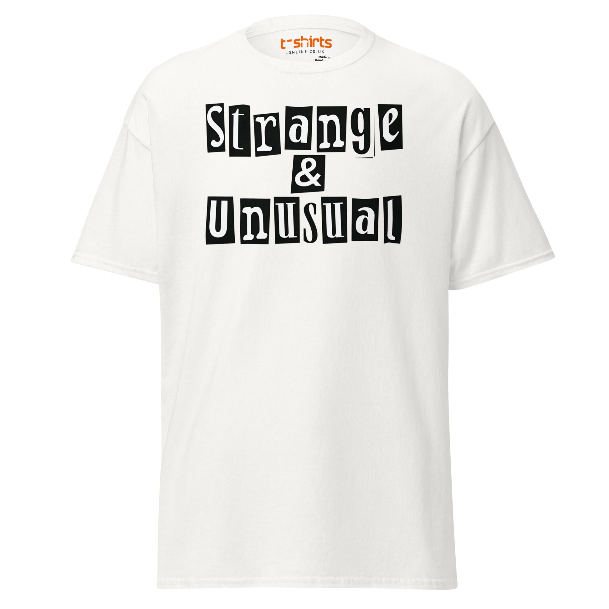 Strange & Unusual T-Shirt – Gothic Quirky Quote Tee - White - T-Shirts Online