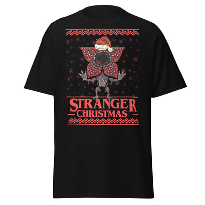 Stranger Christmas T-Shirt - Demogorgon Holiday Parody Tee - Black - T-Shirts Online