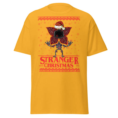 Stranger Christmas T-Shirt - Demogorgon Holiday Parody Tee - Gold - T-Shirts Online