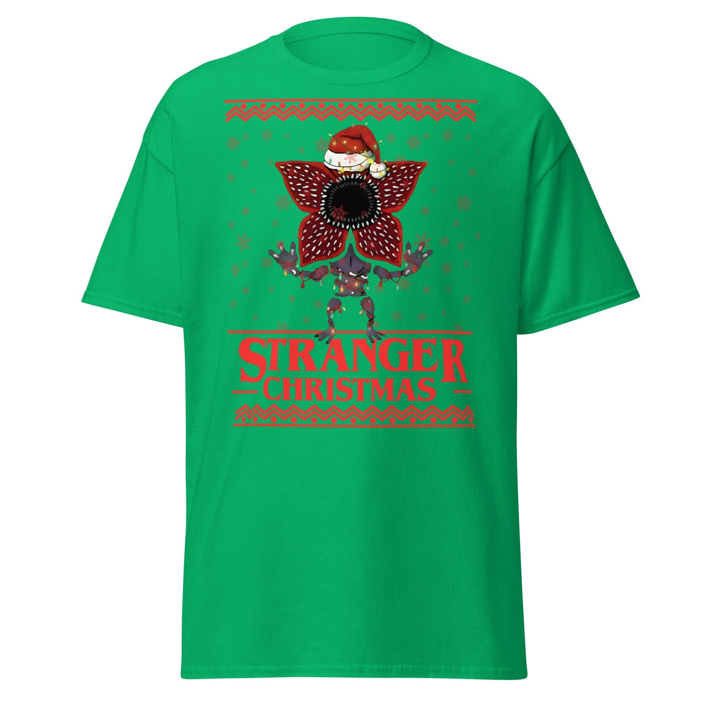 Stranger Christmas T-Shirt - Demogorgon Holiday Parody Tee - Irish Green - T-Shirts Online