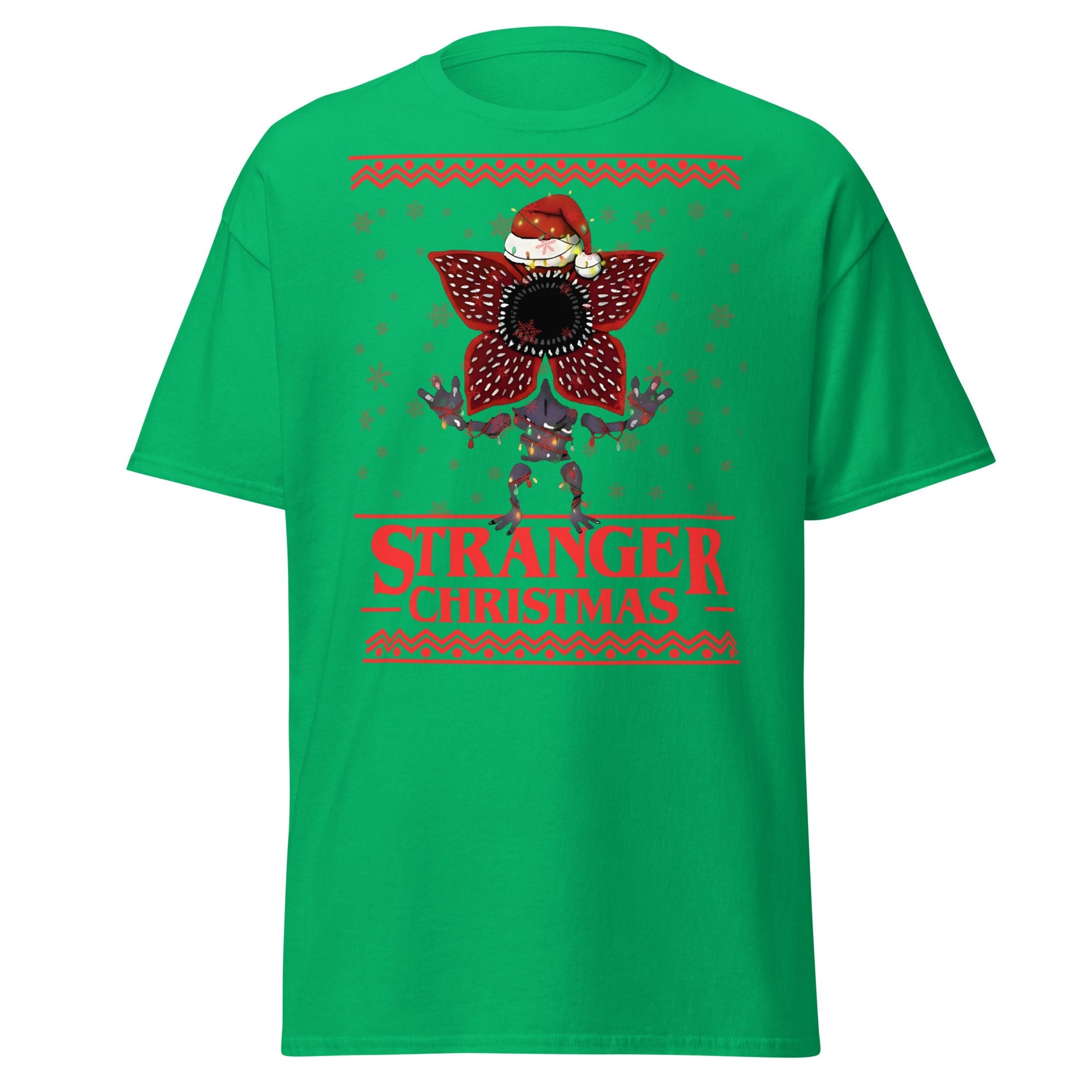 Stranger Christmas T-Shirt - Demogorgon Holiday Parody Tee - Irish Green - T-Shirts Online