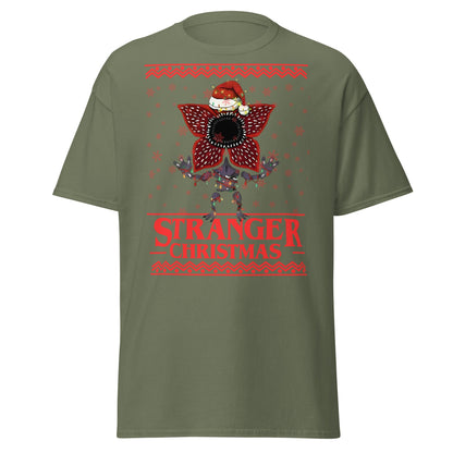 Stranger Christmas T-Shirt - Demogorgon Holiday Parody Tee - Military Green - T-Shirts Online