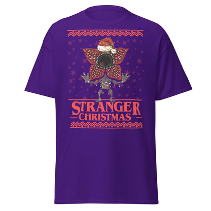 Stranger Christmas T-Shirt - Demogorgon Holiday Parody Tee - Purple - T-Shirts Online