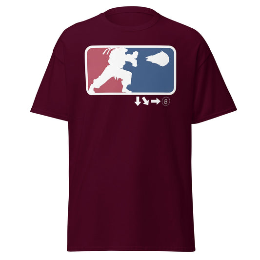 Street Fighter Hadouken League T-Shirt - Maroon - T-Shirts Online