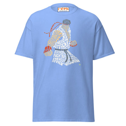 Street Fighter Word Art T-Shirt | Typography Fighter Tee - Carolina Blue - T-Shirts Online