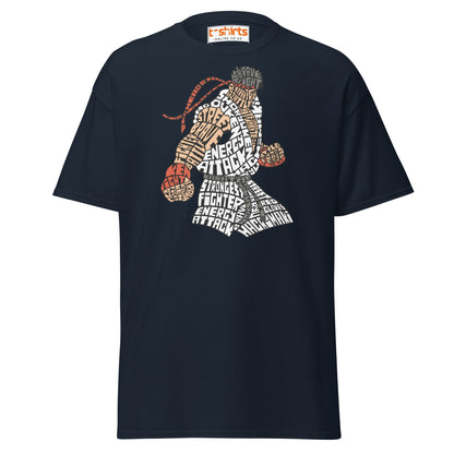 Street Fighter Word Art T-Shirt | Typography Fighter Tee - Navy - T-Shirts Online