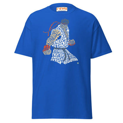 Street Fighter Word Art T-Shirt | Typography Fighter Tee - Royal - T-Shirts Online